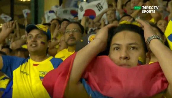Ecuador vs. Corea del Sur: La Tricolor casi anota el empate en la última jugada del partido. (Foto: captura de pantalla/DirecTV)