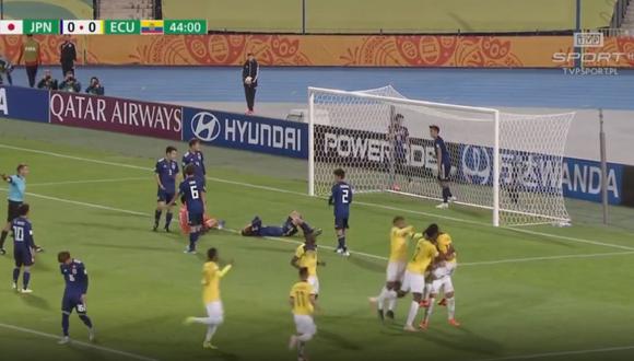 Ecuador vs. Japón: El 1-0 del 'Tri' en el Mundial Sub 20. (Foto: captura de pantalla TVP Sports)