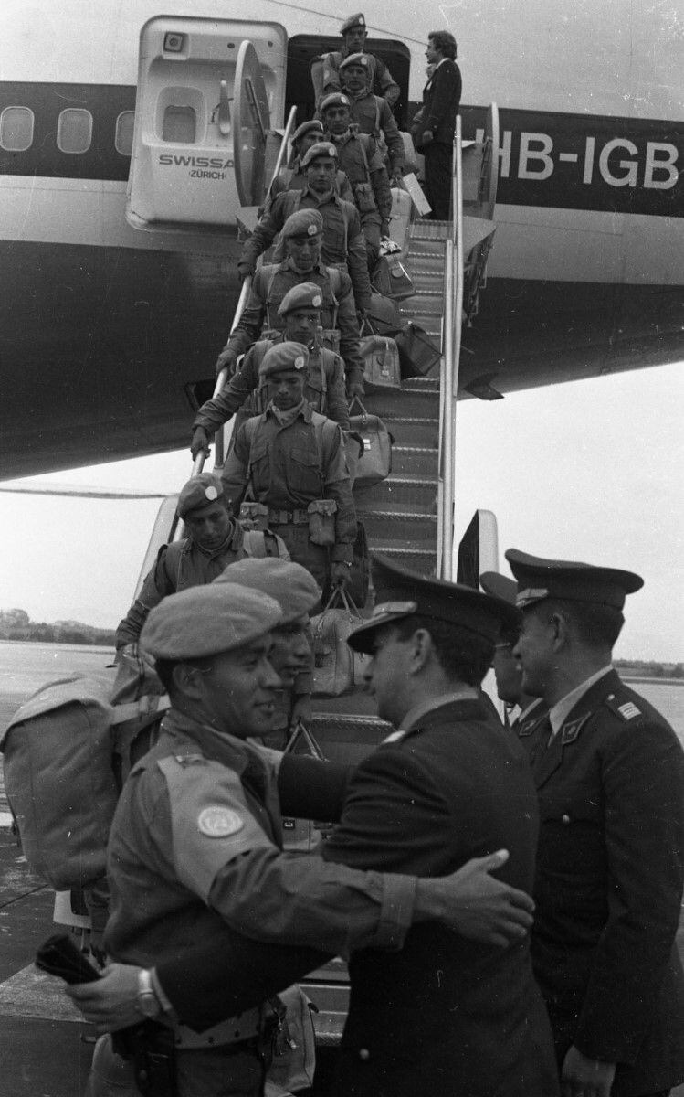 Una cálida recepción tuvieron los integrantes del Batallón Perú. (Foto: GEC Archivo Histórico)