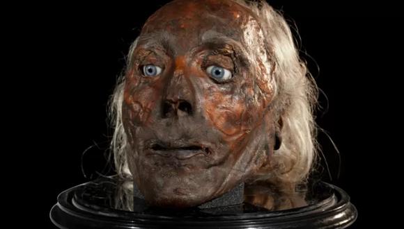 La cabeza momificada del filósofo Jeremy Bentham. UCL