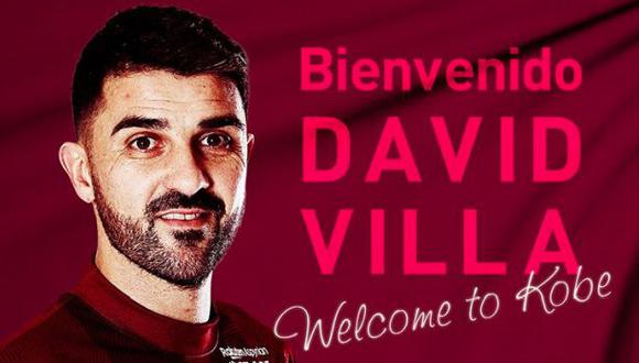 Villa hizo pública su contratación a través de su cuenta de Twitter, y a continuación ofreció una rueda de prensa en el estadio del Vissel. (Foto: Twitter Vissel Kobe)