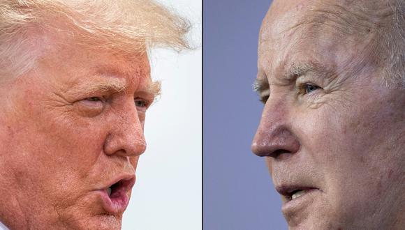 El expresidente estadounidense Donald Trump y el presidente estadounidense Joe Biden. (Foto de Sergio FLORES y Brendan Smialowski / AFP)