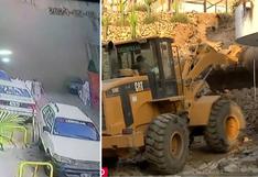 Independencia: derrumbe de muro sepulta tres vehículos