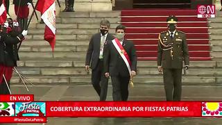 Fiestas Patrias: así fue el recorrido del presidente Castillo hacia la Catedral de Lima