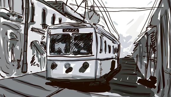“La comunicación con el Callao se logró gracias al Ferrocarril Central que funcionó hasta las 5 de la tarde”. (Ilustración: Giovanni Tazza).