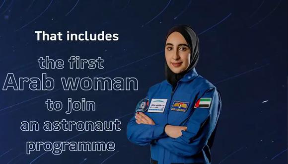 Noura Al Matrooshi, la primera mujer astronauta de los Emiratos Árabes. (Foto: Twitter del primer ministro emiratí Sheikh Mohammed bin Rashid Al Maktoum).