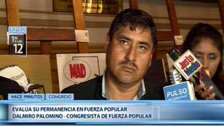 Dalmiro Palomino dice que evalúa su permanencia en Fuerza Popular