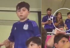 Mateo Messi hace de las suyas, les tira un chupetín a hinchas y provoca la furia de Antonela