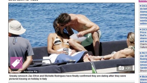 Zac Efron y Michelle Rodríguez fueron captados besándose