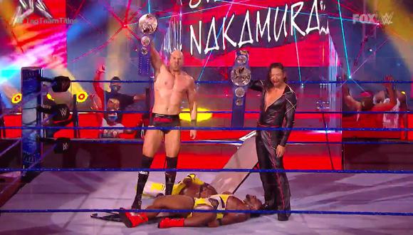 The New Day retuvo los títulos en pareja, pero fueron atacados por Cesaro y Nakamura. (WWE)
