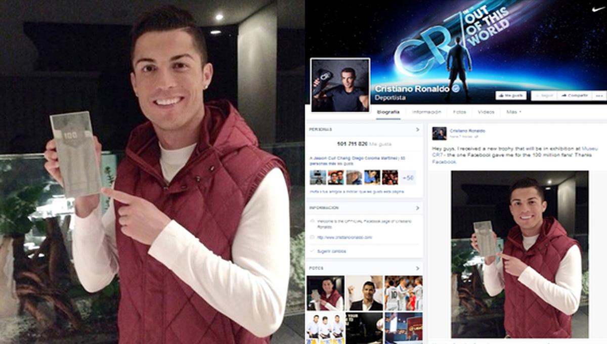 Cristiano Ronaldo recibió nuevo premio, esta vez de Facebook