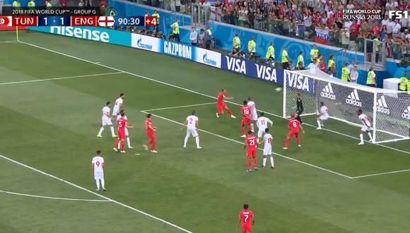Inglaterra vs. Túnez. Harry Kane anotó doblete en el duelo por el Mundial Rusia 2018. (Foto: Captura de video)