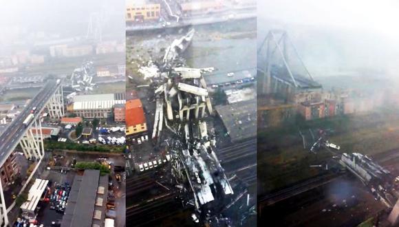 Génova: El video que muestra desde el aire la destrucción del puente. (Foto: EFE)