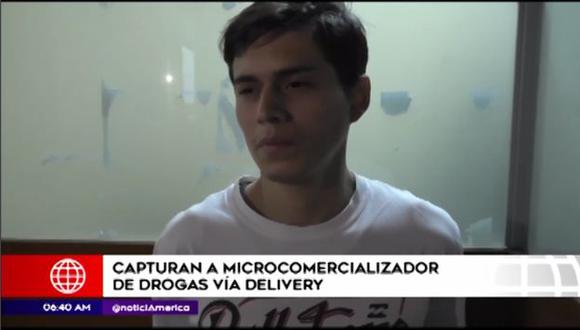 Detienen a sujeto que venía droga vía delivery. (Foto: América TV)