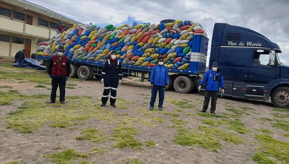 Cientos de familias puneñas residentes en Lima recibirán ayuda desde distritos de Samán y Taraco en Puno. (Cortesía Municipio de Samán)
