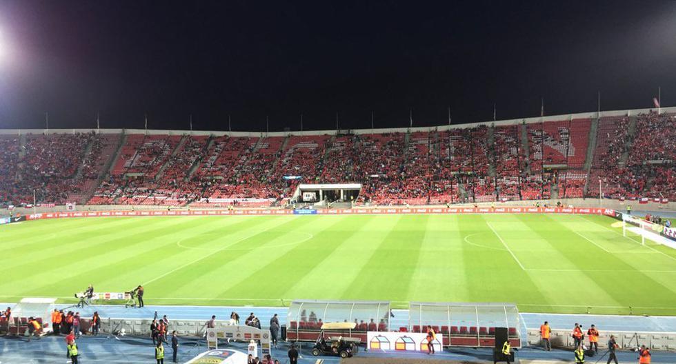 Así luce el Estadio Nacional de Santiago a poco del Peru vs Chile. (Foto: Twitter @lt_deportes )