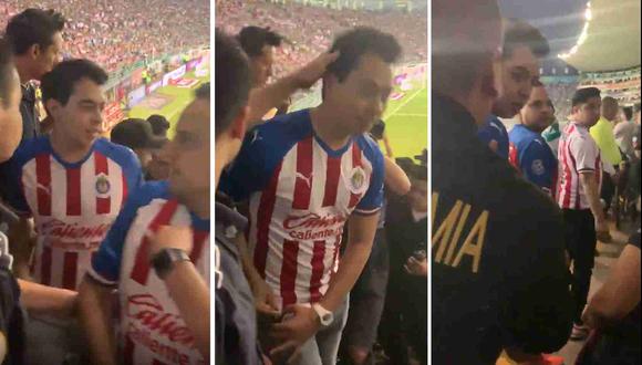 Ivansfull, conocido youtuber hincha de Chivas, la pasó mal en el Nou Camp de México. (Captura y video: Twitter Playeras de Chivas)
