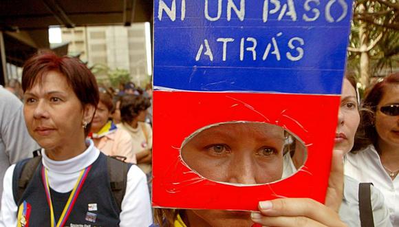 Corte IDH condena a Venezuela por violación de derechos políticos. En la imagen, una manifestación en el 2003 en contra del régimen de Hugo Chávez. (AFP).