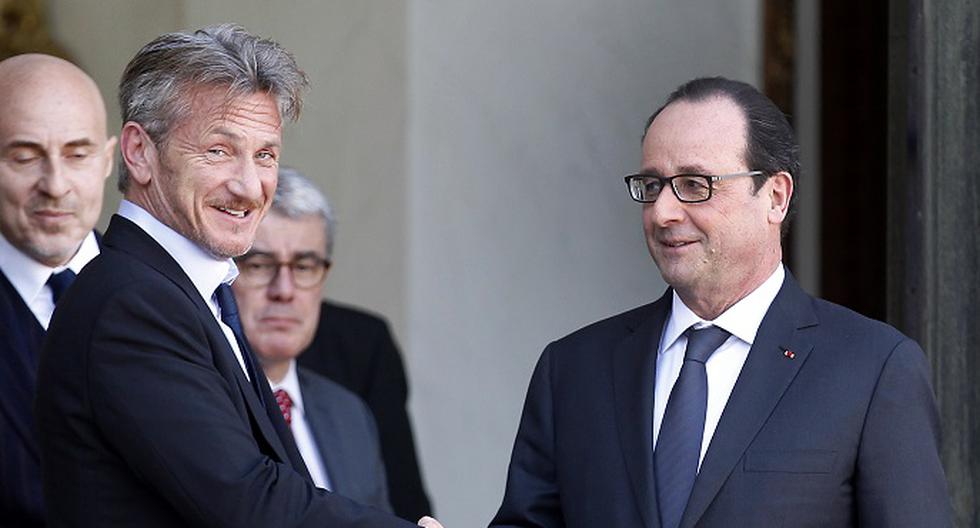Sean Penn fue recibido por el Presidente de Francia a su llegada al país europeo. (Foto: Getty Images)