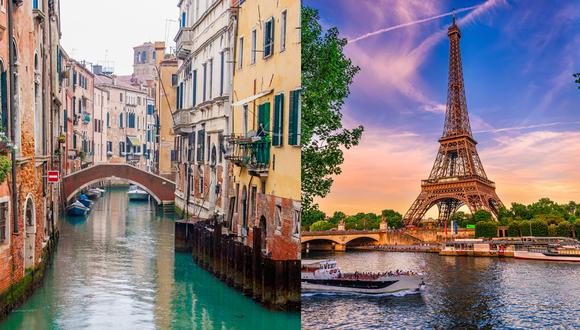 Venecia y París son algunas de las ciudades más románticas del mundo e ideales para celebrar San Valentín. Foto: Shutterstock.