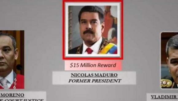 Este es el cartel de recompensas que EE. UU. ofrece por Nicolás Maduro y su círculo más cercano. (Foto: Gobierno de EE.UU.)