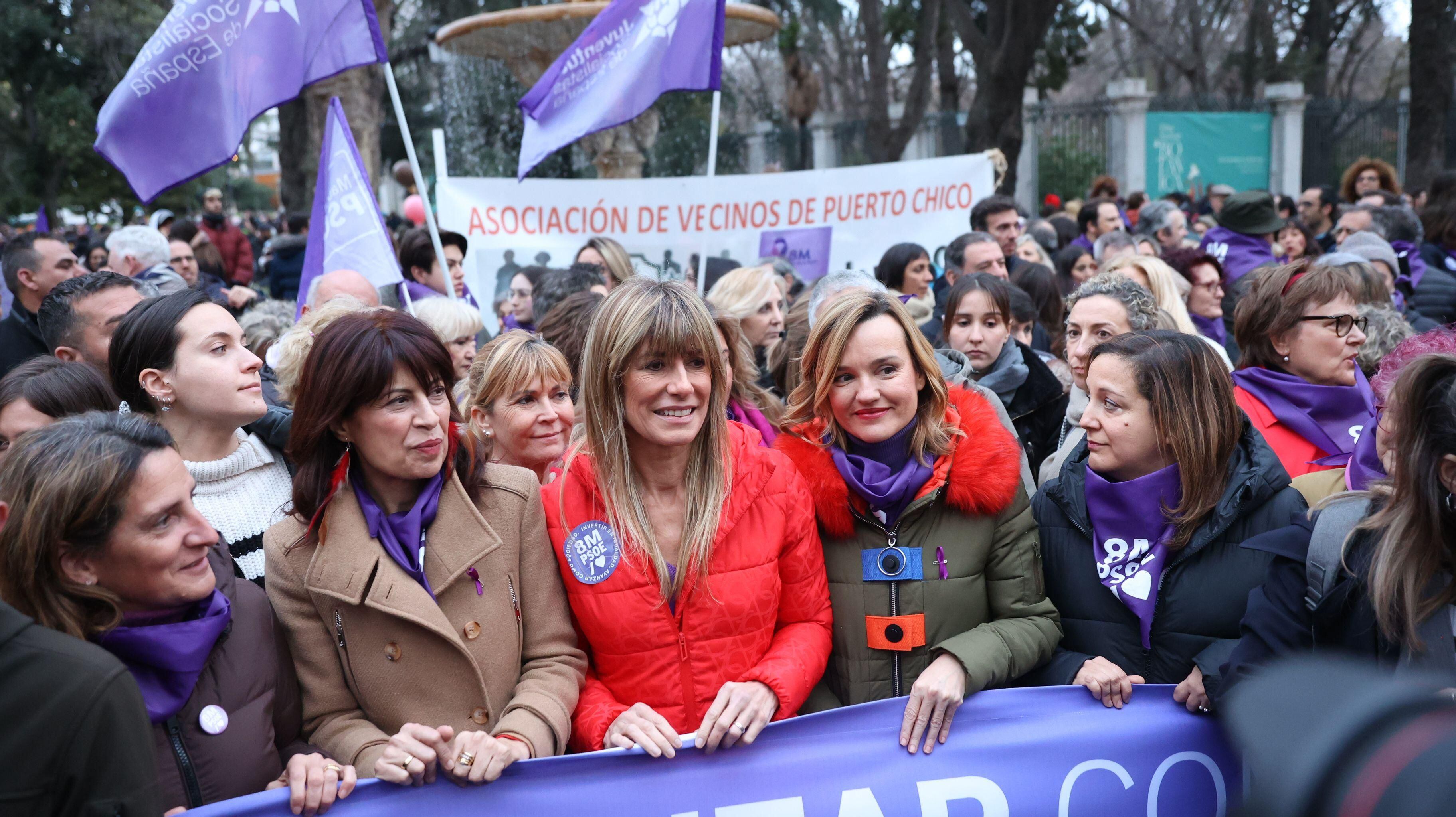 Begoña Gómez en la manifestación por el Día Internacional del la Mujer el pasado mes de marzo. (GETTY IMAGES).