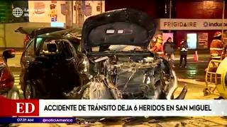 Aparatoso choque deja seis heridos en San Miguel