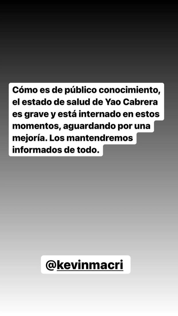 The story they posted on Yao Cabrera's Instagram account.