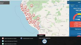 Vacunación contra el COVID-19 en Perú: sigue en vivo el avance de este proceso a nivel nacional - Mapa interactivo