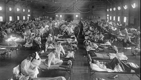 Hospital de emergencia para la gripe de 1918 en Kansas, en EE.UU. (Foto: AP PHOTO/NATIONAL MUSEUM OF HEALTH)