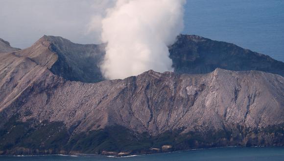 Vista aérea del volcán Whakaari, ubicado en White Island, Nueva Zelanda. (REUTERS/Jorge Silva).