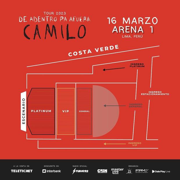 Tickets for Camilo's concert are still available on the Teleticket platform
