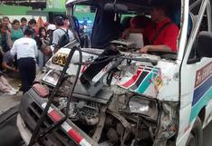 Surco: 17 heridos por choque de combi y bus de transporte público
