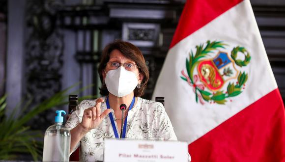 La ministra de Salud, Pilar Mazzetti, informó que se recibió el formulario de adquisición de 20 millones de dosis de la vacuna contra el coronavirus de Pfizer (Foto: Andina)
