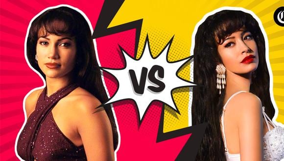 Jennifer López y Christian Serratos han interpretado a Selena Quintanilla. (Diseño: El Comercio)