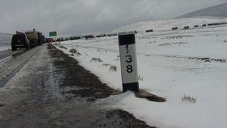 Caída de nieve restringió tránsito en vía entre Arequipa y Puno