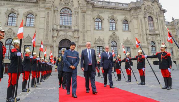 PPK recibió a Evo Morales en Palacio de Gobierno para el III Gabinete Binacional Perú-Bolivia. Previamente tuvieron una reunión en el Palacio de Torre Tagle. (Foto: Presidencia de la República)