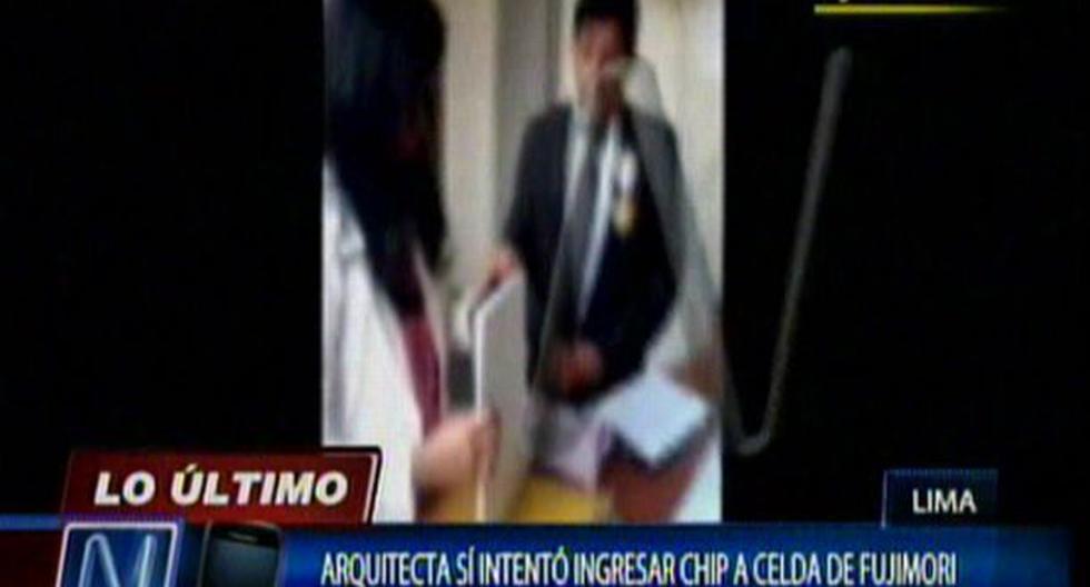 Alberto Fujimori: Arquitecta sí intentó ingresar chip, según video. (Foto: Captura de Canal N)