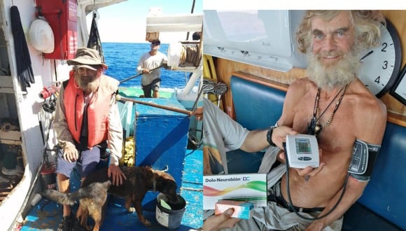 Foto viral | Un marinero australiano sobrevivió a dos meses de naufragio junto a su perrita y la historia se volvió viral. (Foto: Twitter/@Grupomar).