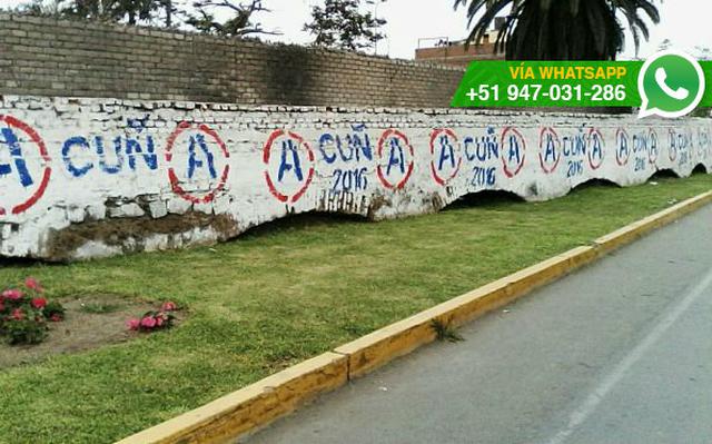 Realizan pintas pro Acuña en muro histórico de Chorrillos - 1
