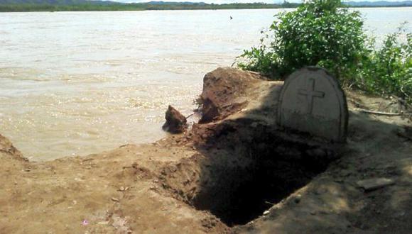 San Martín: desborde del río Huallaga afecta cementerio