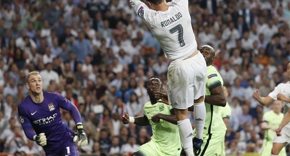 Cristiano Ronaldo regresó al Real Madrid luego de varios partidos de ausencia por lesión. El portugués quiso anotar como sea ante Manchester City y le salió ésto (Foto: Twitter)