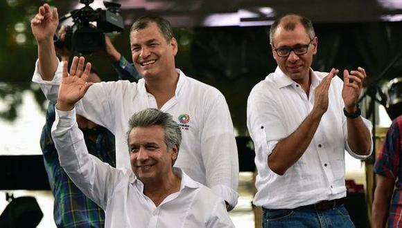 Los conflictos entre el ex presidente Rafael Correa, el presidente, Lenín Moreno, y el vicepresidente, Jorge Glas, no tardaron en aparecer. (Foto: AFP/Getty Images)