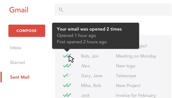 Mailtracker es una extensión para Google Chrome que permite mostrar si un correo de Gmail fue visto o no.