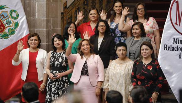 Presidenta Dina Boluarte conmemoró el Día de la Mujer en la sede de la Cancillería | Foto: Joel Alonzo / El Comercio