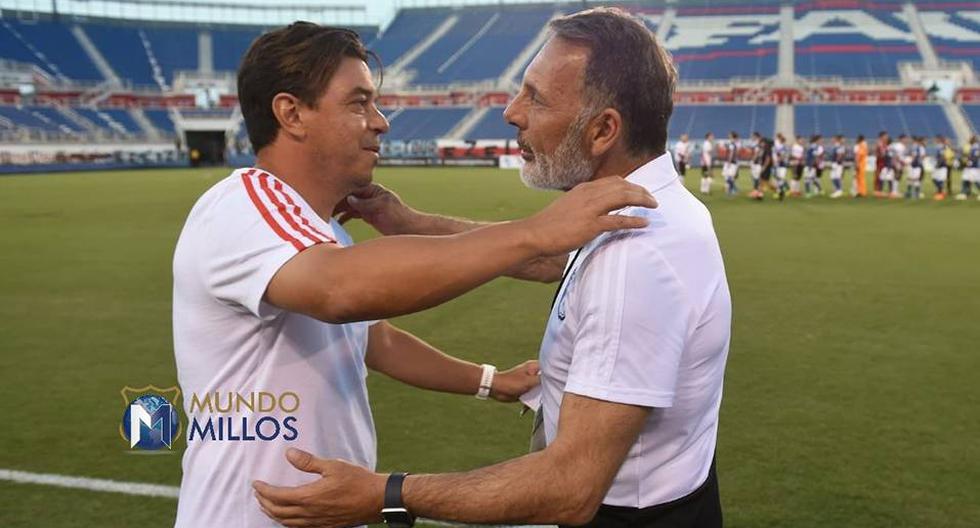Miguel Ángel Russo y Marcelo Gallardo se volverán a ver las caras en el Estadio Nacional de Lima. (Foto: Twitter Mundo Millos)