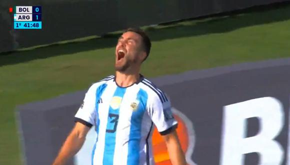 Nicolás Tagliafico anotó el 2-0 de Argentina ante Bolivia en La Paz | Captura de video / Twitter