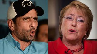 Capriles pide a Bachelet no dejarse "seducir" por el régimen de Maduro