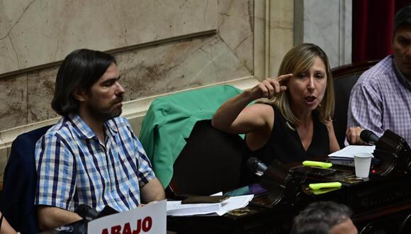 La diputada Myriam Bergman interviene durante una sesión de debate en la Cámara de Diputados hoy, en Buenos Aires (Argentina). EFE/ Matias Martin Campaya