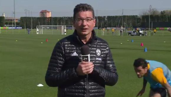 Dani Alves asustó a reportero de la Juventus en plena práctica